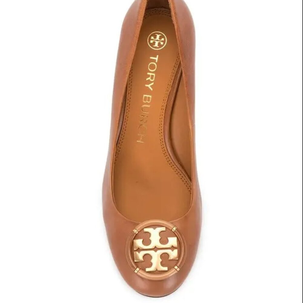 Tory Burch Women's Sally Tan Closed Toe Wedge Pump Heels Size 10.5